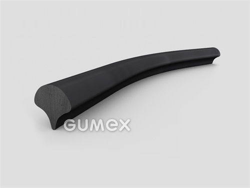 Gummikeil für Profile für Fahrzeugfenster, 12,5x12mm, 70°ShA, EPDM, -40°C/+100°C, schwarz, 